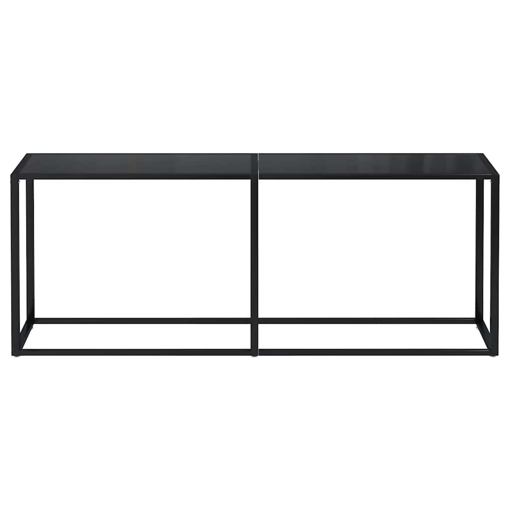 Console Table | Black | Tempered Glass, Powder-Coated Steel | Large