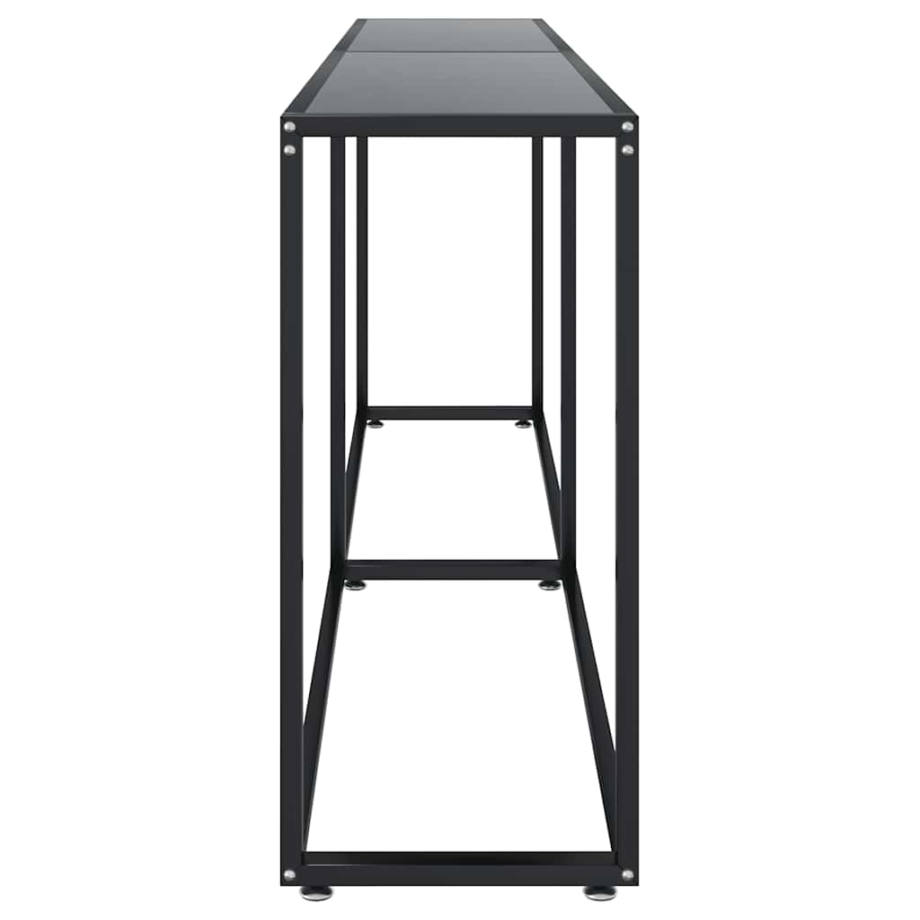 Console Table | Black | Tempered Glass, Powder-Coated Steel | Large