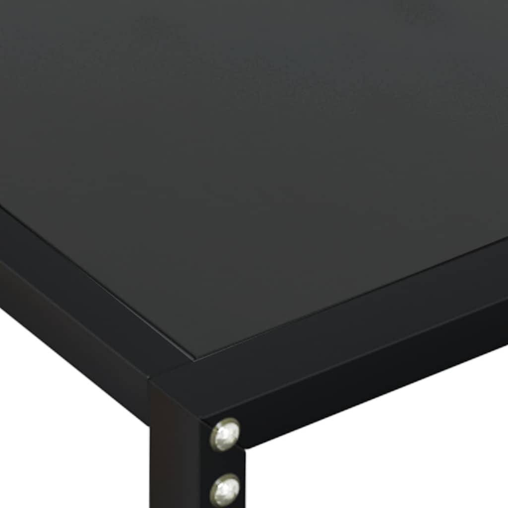 Console Table | Black | Tempered Glass, Powder-Coated Steel | Large