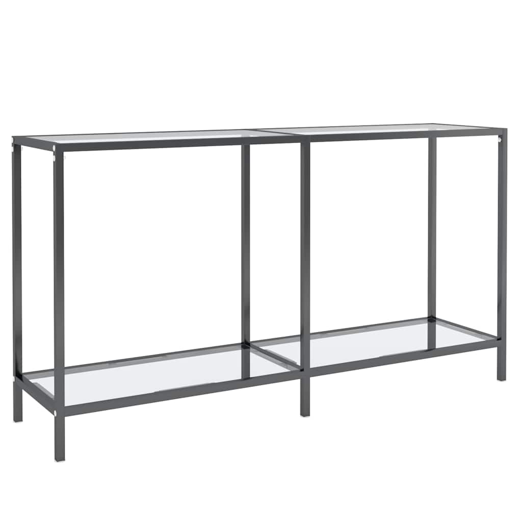 331694 vidaXL Console Table Transparent 140x35x75,5 cm Tempered Glass