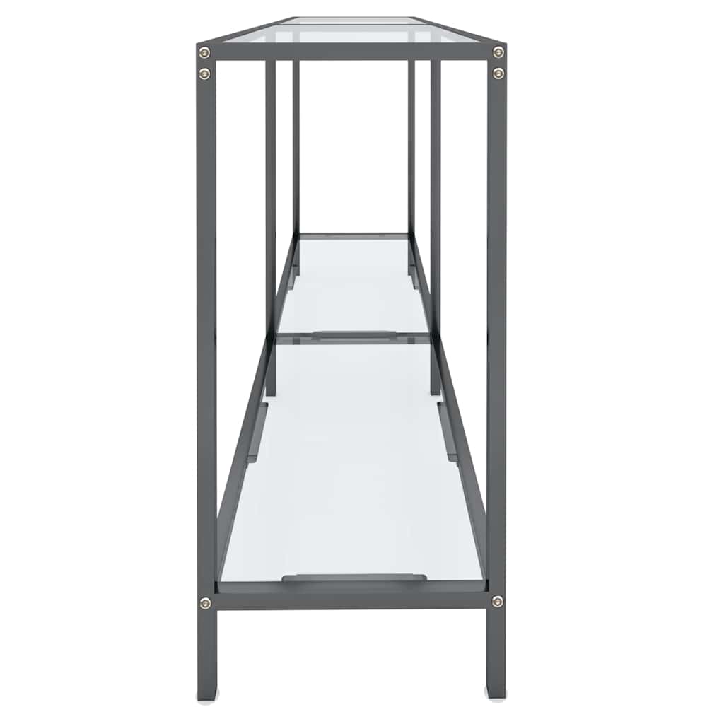 331694 vidaXL Console Table Transparent 140x35x75,5 cm Tempered Glass