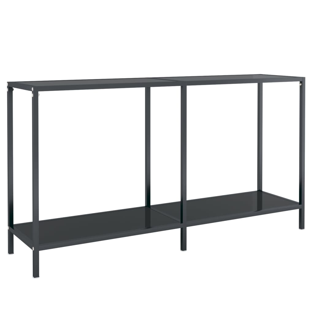 Console Table | Black | Tempered Glass, Powder-Coated Steel | Standard