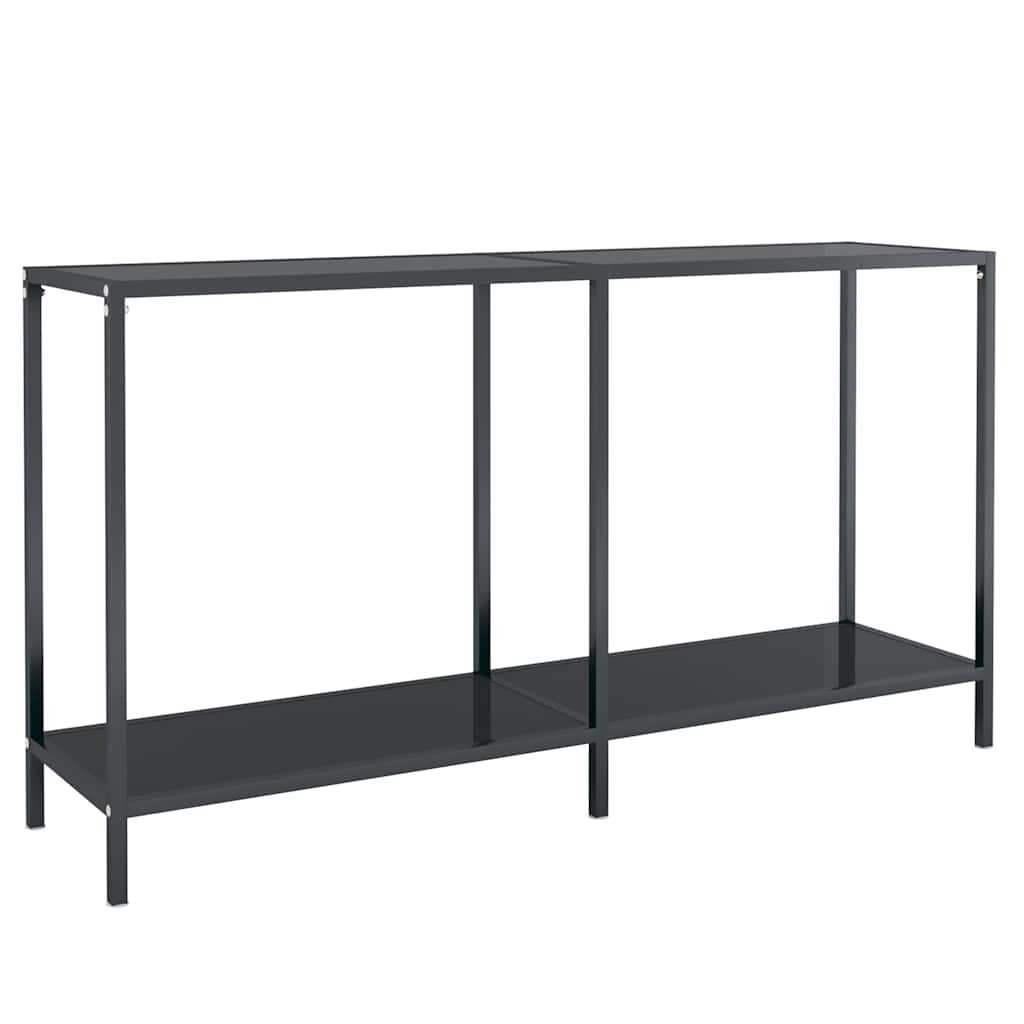 331695 vidaXL Console Table Black 140x35x75,5 cm Tempered Glass