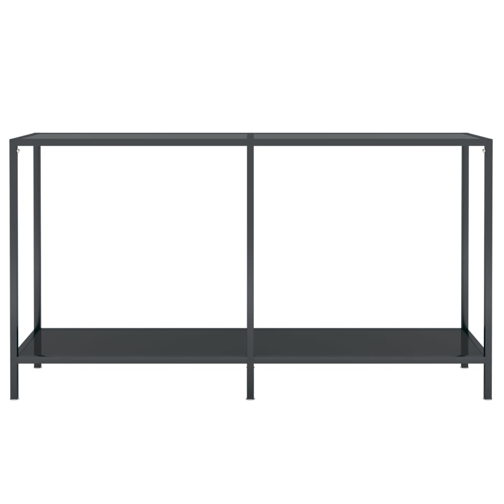 331695 vidaXL Console Table Black 140x35x75,5 cm Tempered Glass