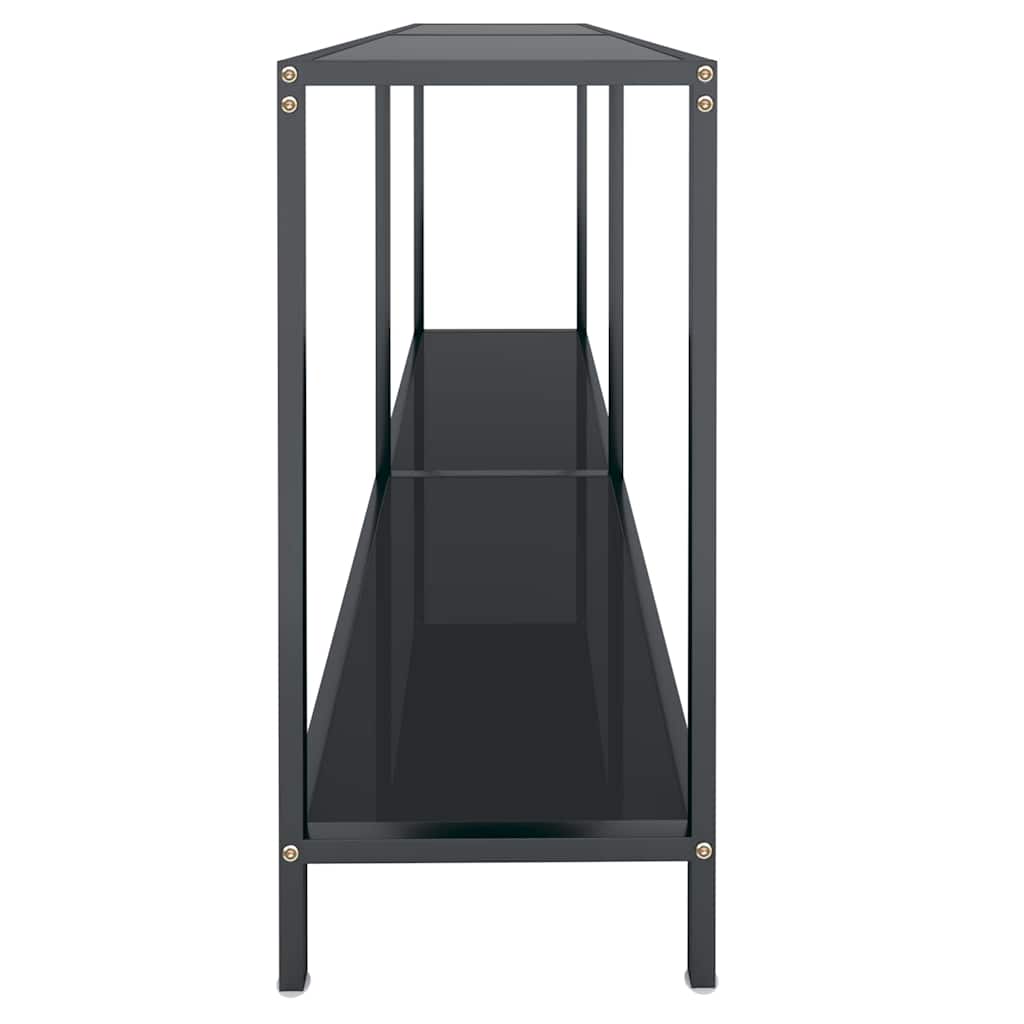 331695 vidaXL Console Table Black 140x35x75,5 cm Tempered Glass