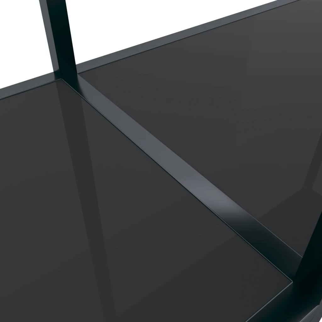 Console Table | Black | Tempered Glass, Powder-Coated Steel | Standard
