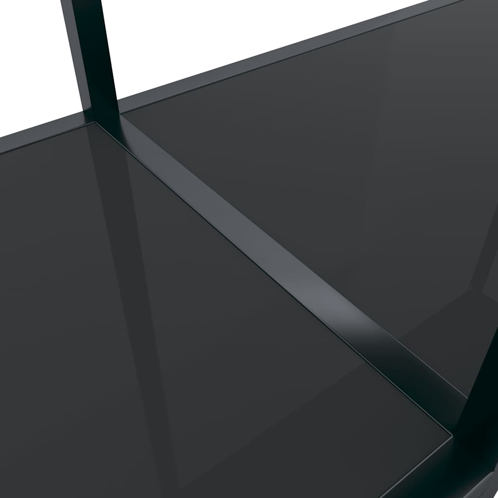 331695 vidaXL Console Table Black 140x35x75,5 cm Tempered Glass