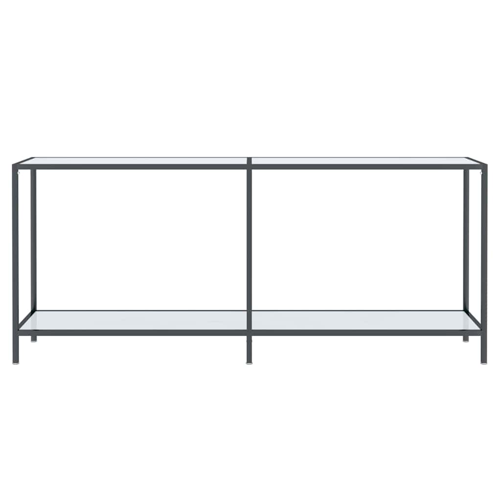331704 vidaXL Console Table White 180x35x75,5 cm Tempered Glass
