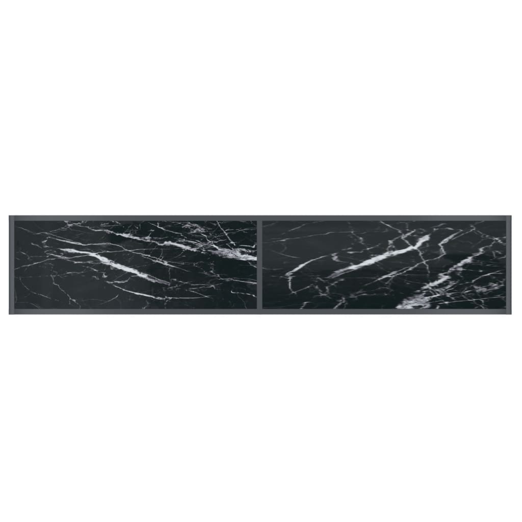 331705 vidaXL Console Table Black 180x35x75,5 cm Tempered Glass