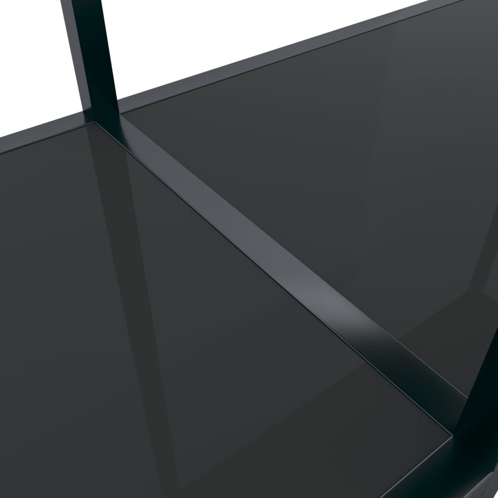 Console Table | Black | Tempered Glass, Powder-Coated Steel | Large