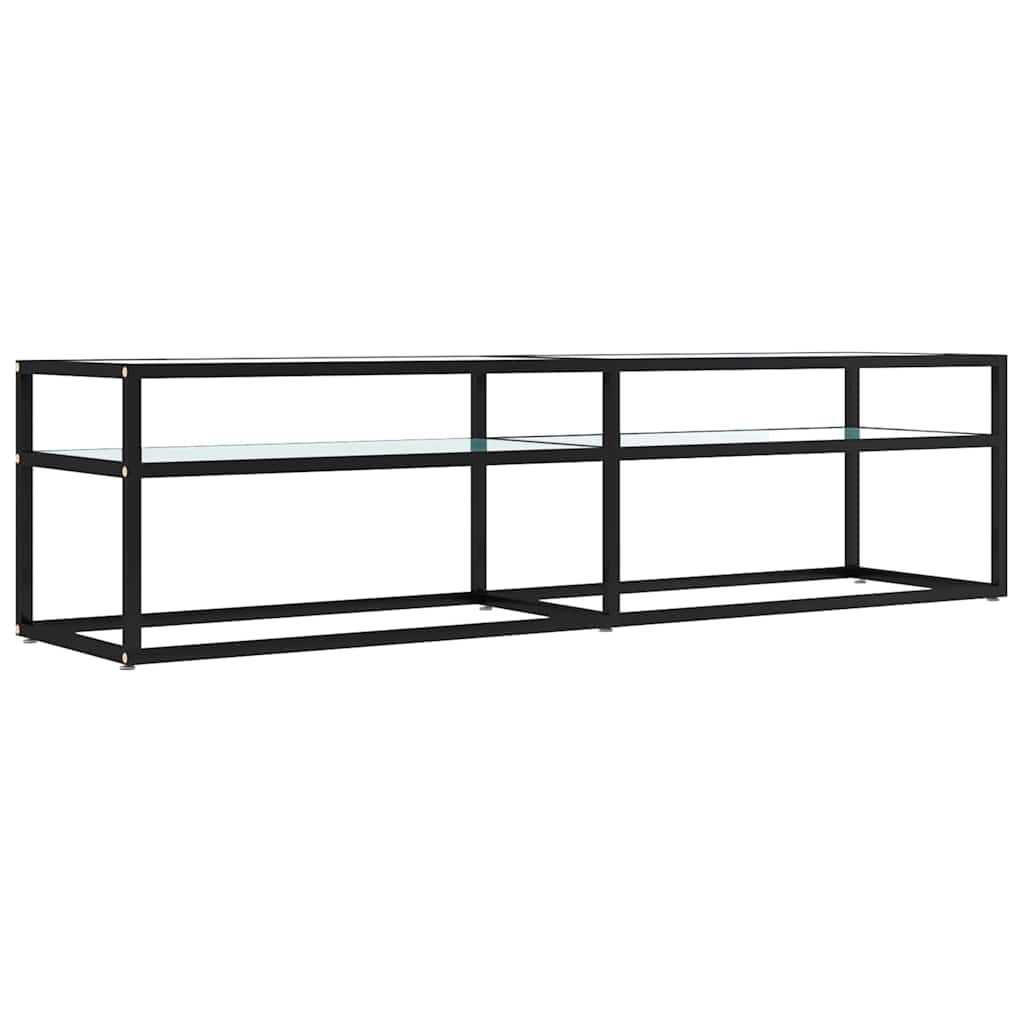 TV Cabinet White Marble 160x40x40,5 cm Tempered Glass