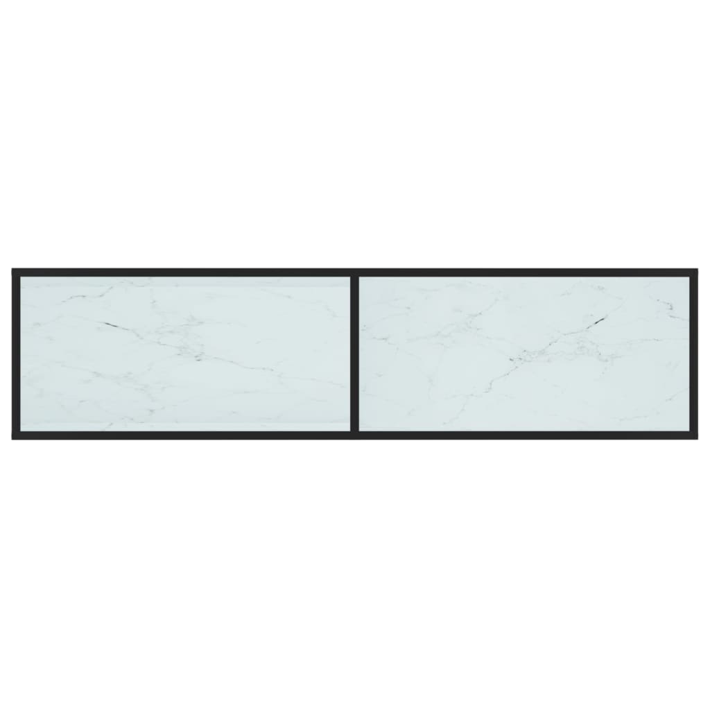 vidaXL TV Cabinet White Marble 160x40x40.5 cm Tempered Glass