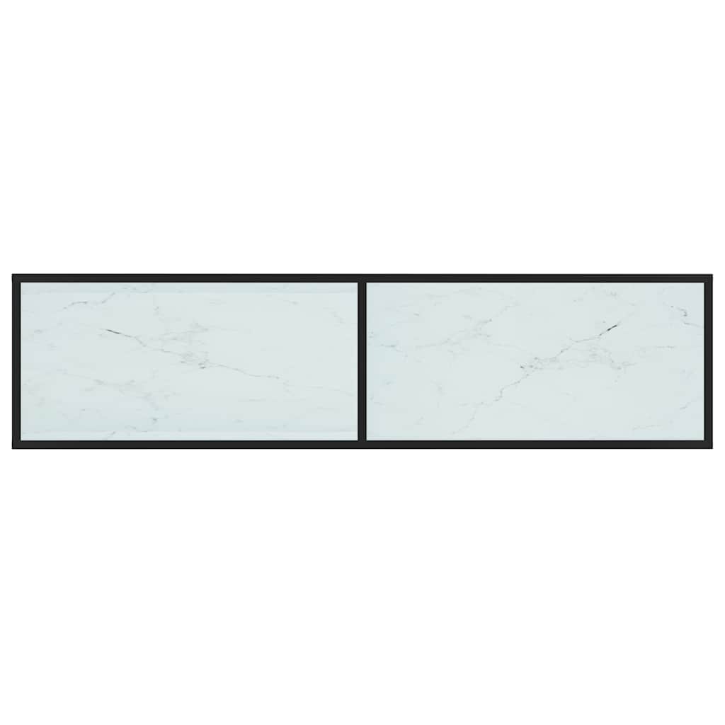 TV Cabinet White Marble 160x40x40,5 cm Tempered Glass