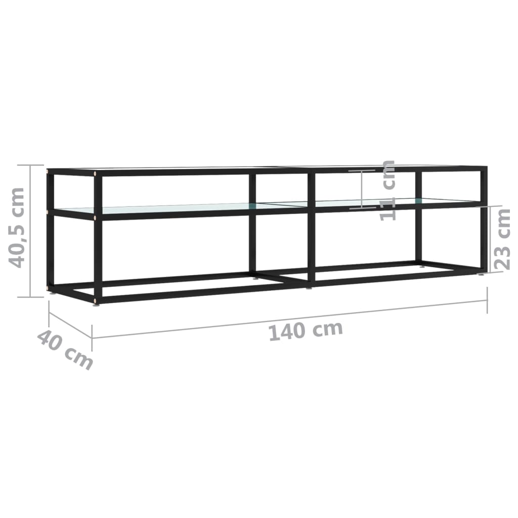 vidaXL TV Cabinet White Marble 160x40x40.5 cm Tempered Glass