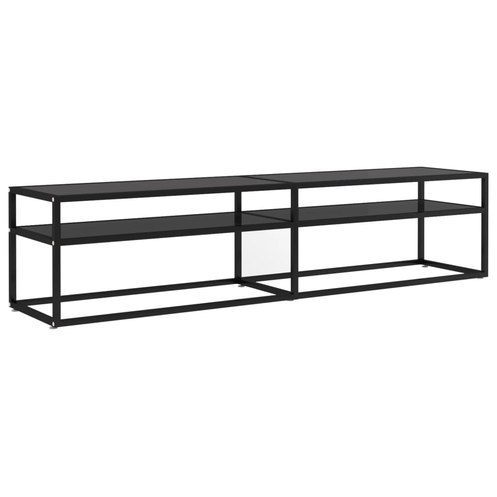 TV Cabinet | Black | Tempered glass, powder-coated steel | Large