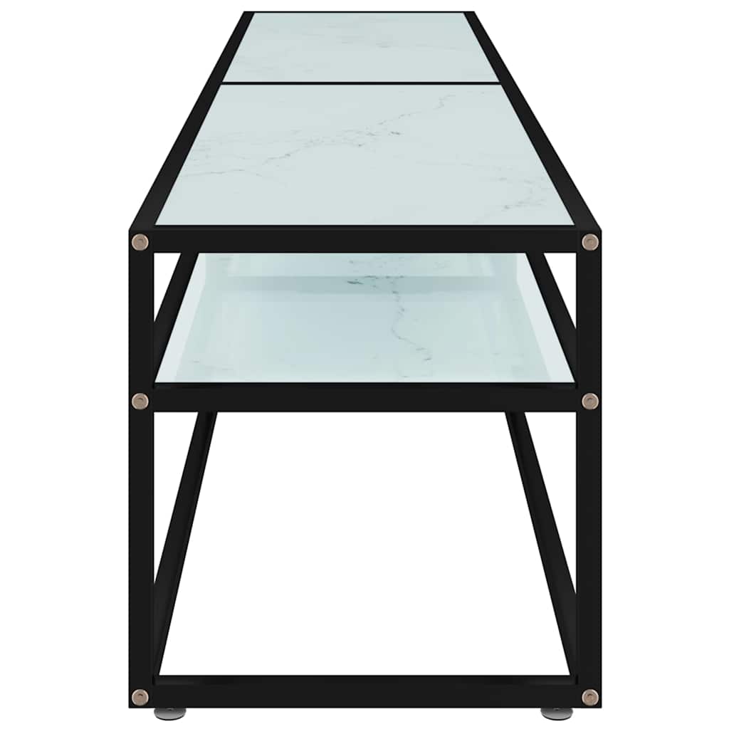 TV Cabinet White Marble 180x40x40,5 cm Tempered Glass