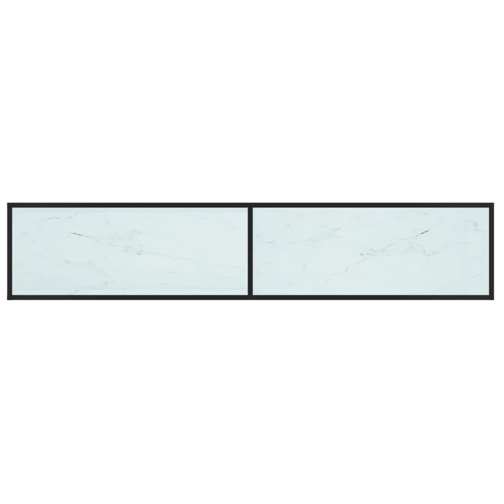 vidaXL TV Cabinet White Marble 200x40x40.5 cm Tempered Glass