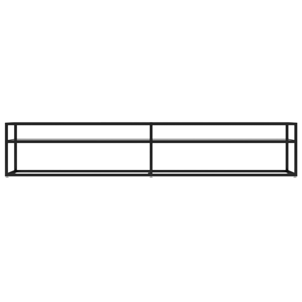 TV Cabinet | Black and transparent | Tempered glass, powder-coated steel