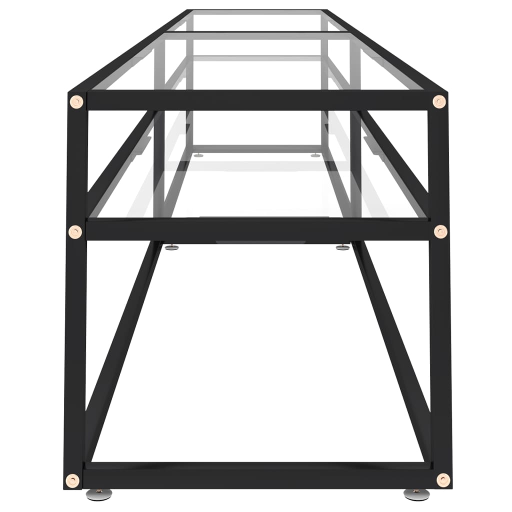 TV Cabinet | Black and transparent | Tempered glass, powder-coated steel