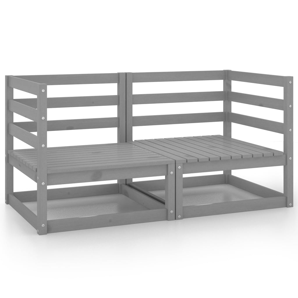 Garden Sofa | Grey | Solid pinewood | 70 x 70 x 67 cm | Modular