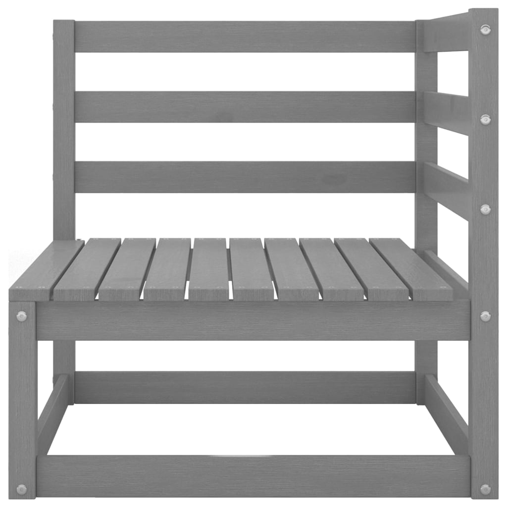 Garden Sofa | Grey | Solid pinewood | 70 x 70 x 67 cm | Modular