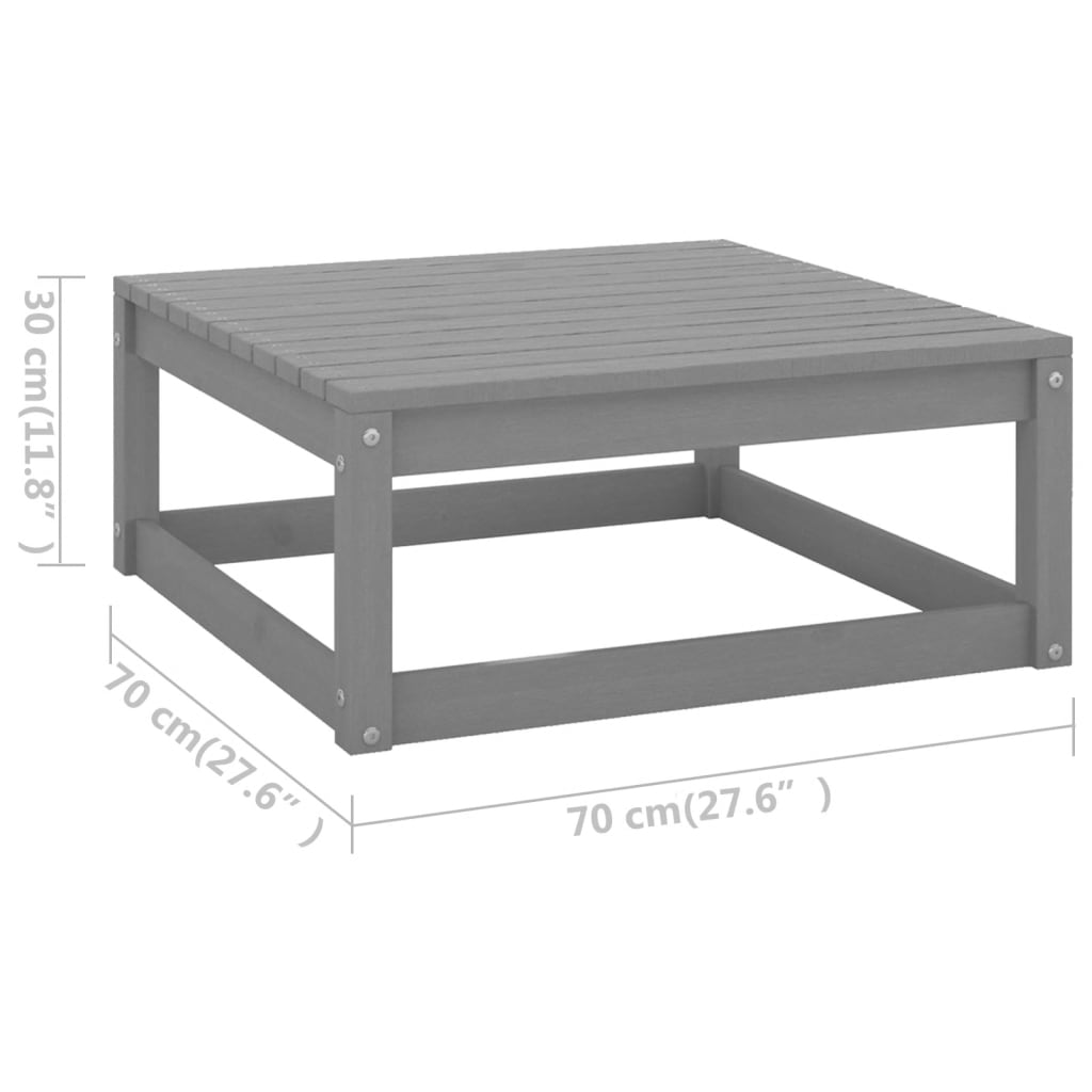 vidaXL 3 Piece Garden Lounge Set Grey Solid Wood Pine