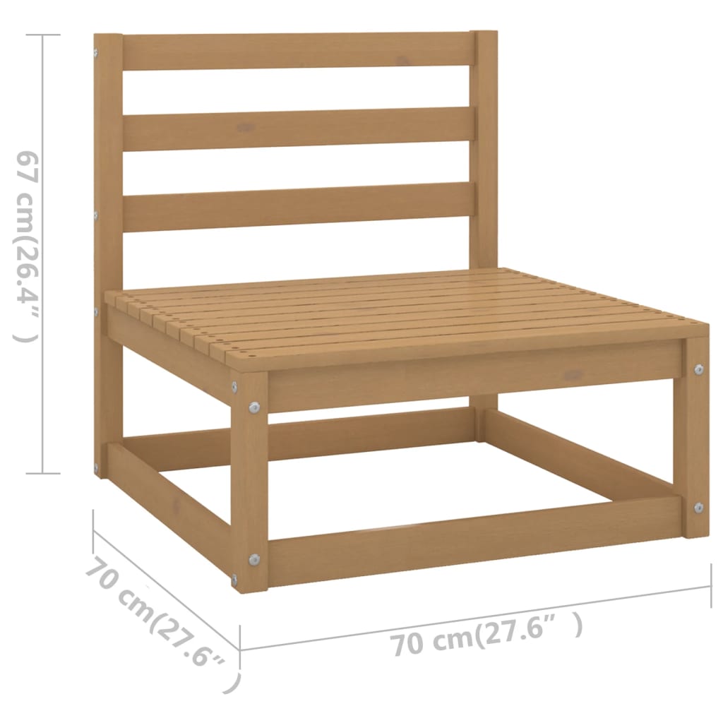 vidaXL 4 Piece Garden Lounge Set Honey Brown Solid Wood Pine