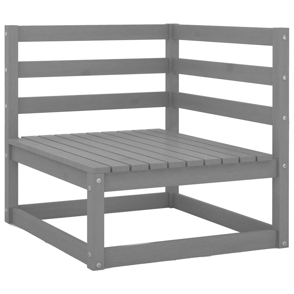 Garden Lounge Set | Grey | Solid pinewood | Modular | Garden Lounge Set
