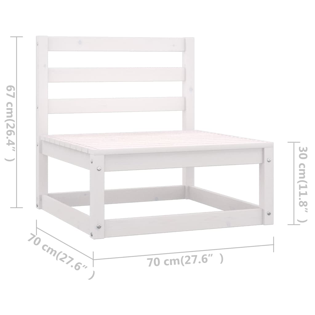 vidaXL 13 Piece Garden Lounge Set White Solid Wood Pine