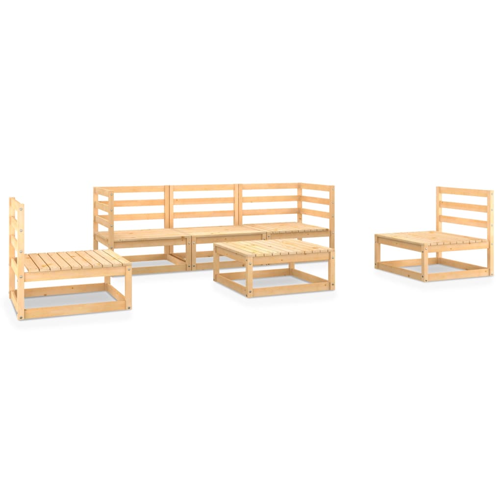 vidaXL 6 Piece Garden Lounge Set Solid Wood Pine