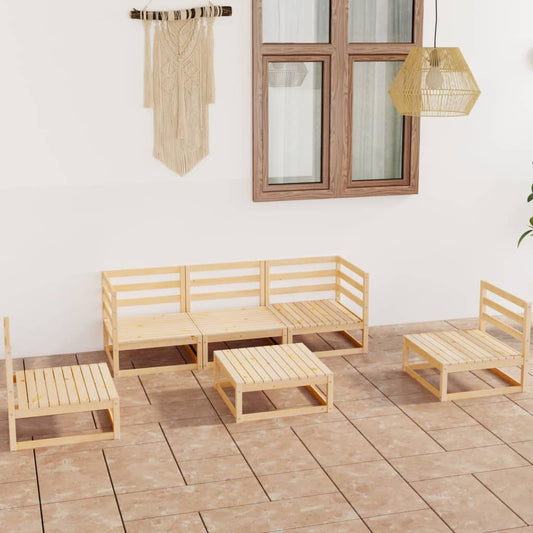 vidaXL 6 Piece Garden Lounge Set Solid Wood Pine