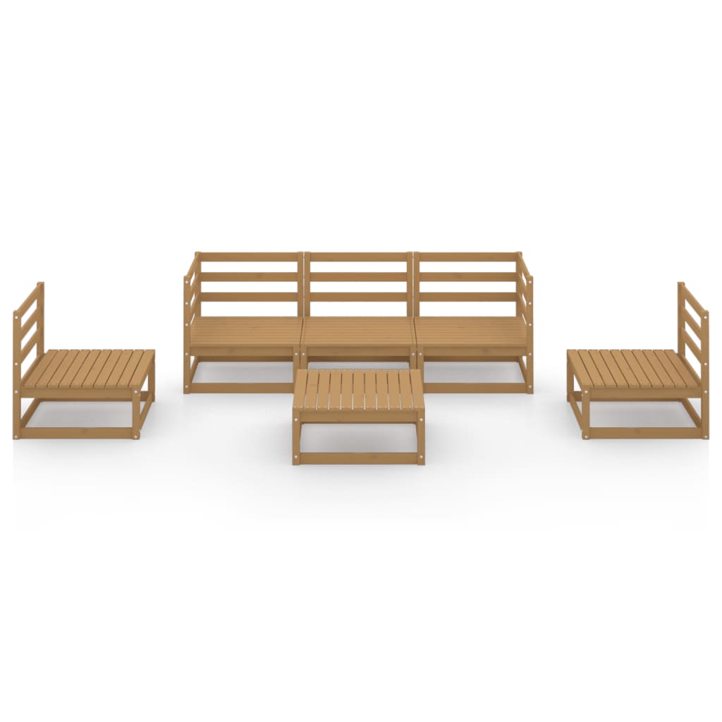 vidaXL 6 Piece Garden Lounge Set Honey Brown Solid Wood Pine