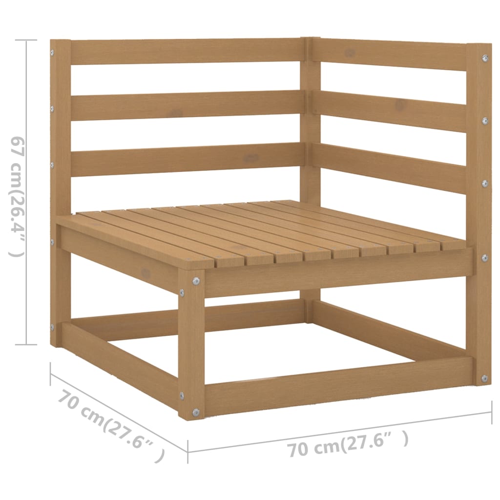 vidaXL 6 Piece Garden Lounge Set Honey Brown Solid Wood Pine