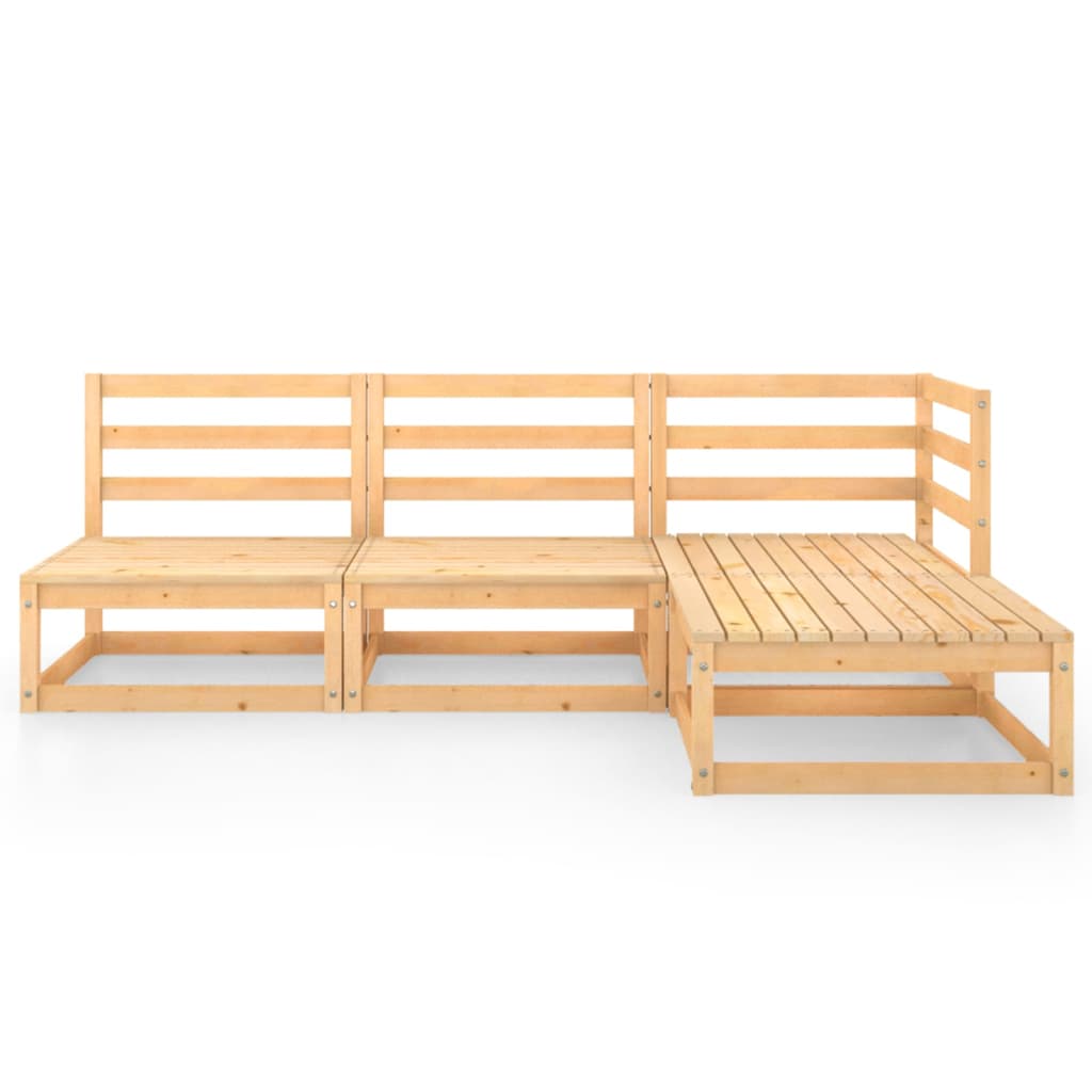 vidaXL 4 Piece Garden Lounge Set Solid Wood Pine