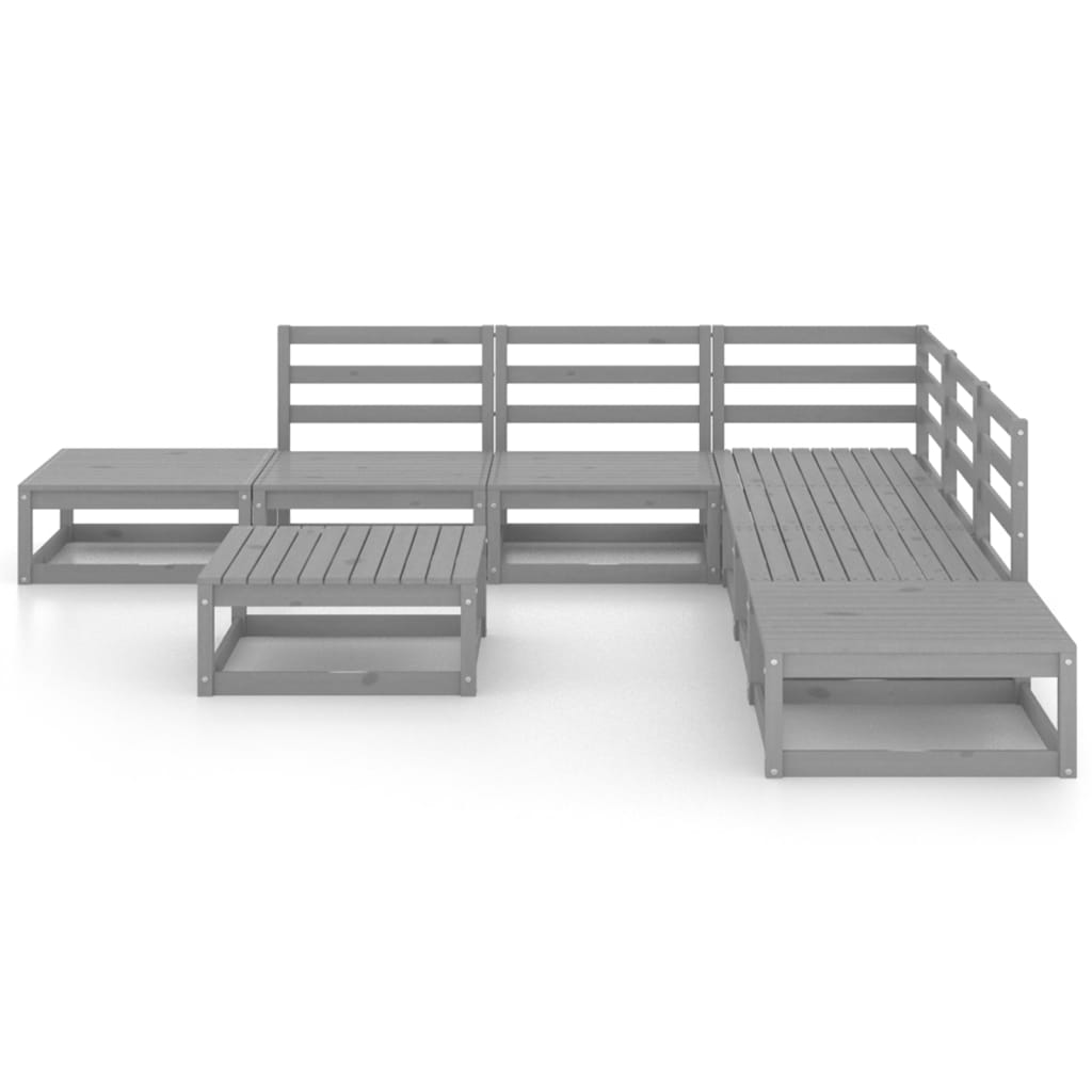 vidaXL 8 Piece Garden Lounge Set Grey Solid Pinewood