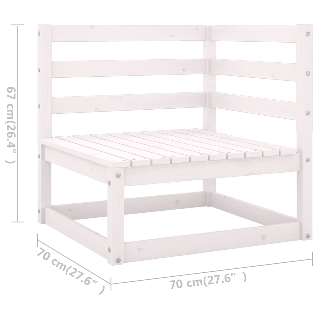 vidaXL 5 Piece Garden Lounge Set White Solid Wood Pine