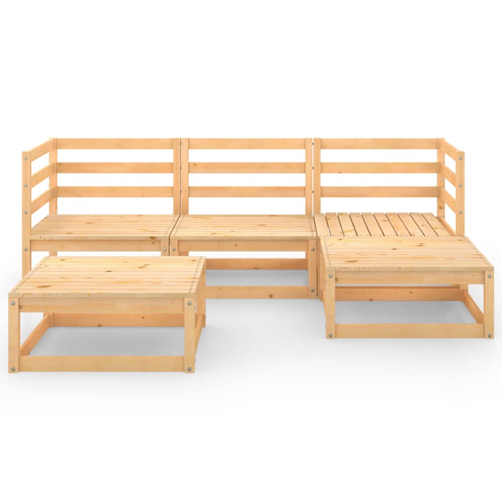 vidaXL 5 Piece Garden Lounge Set Solid Wood Pine