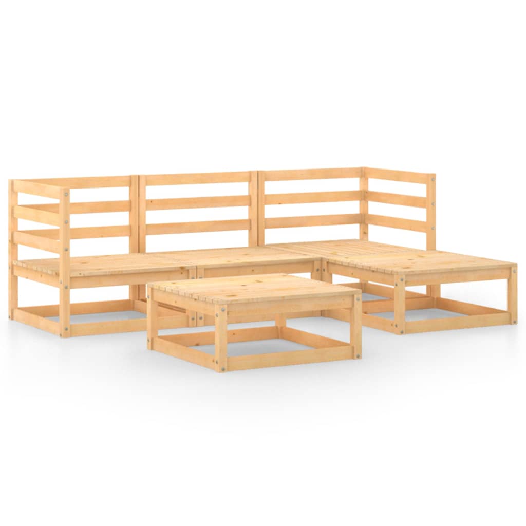 vidaXL 5 Piece Garden Lounge Set Solid Wood Pine