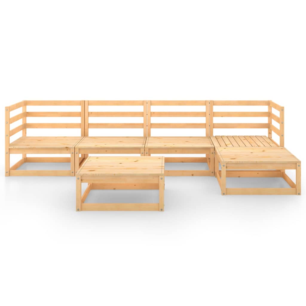 vidaXL 6 Piece Garden Lounge Set Solid Wood Pine