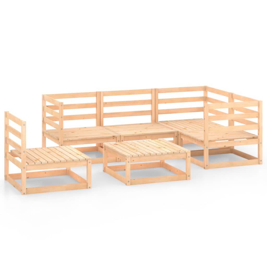 vidaXL 6 Piece Garden Lounge Set Solid Wood Pine