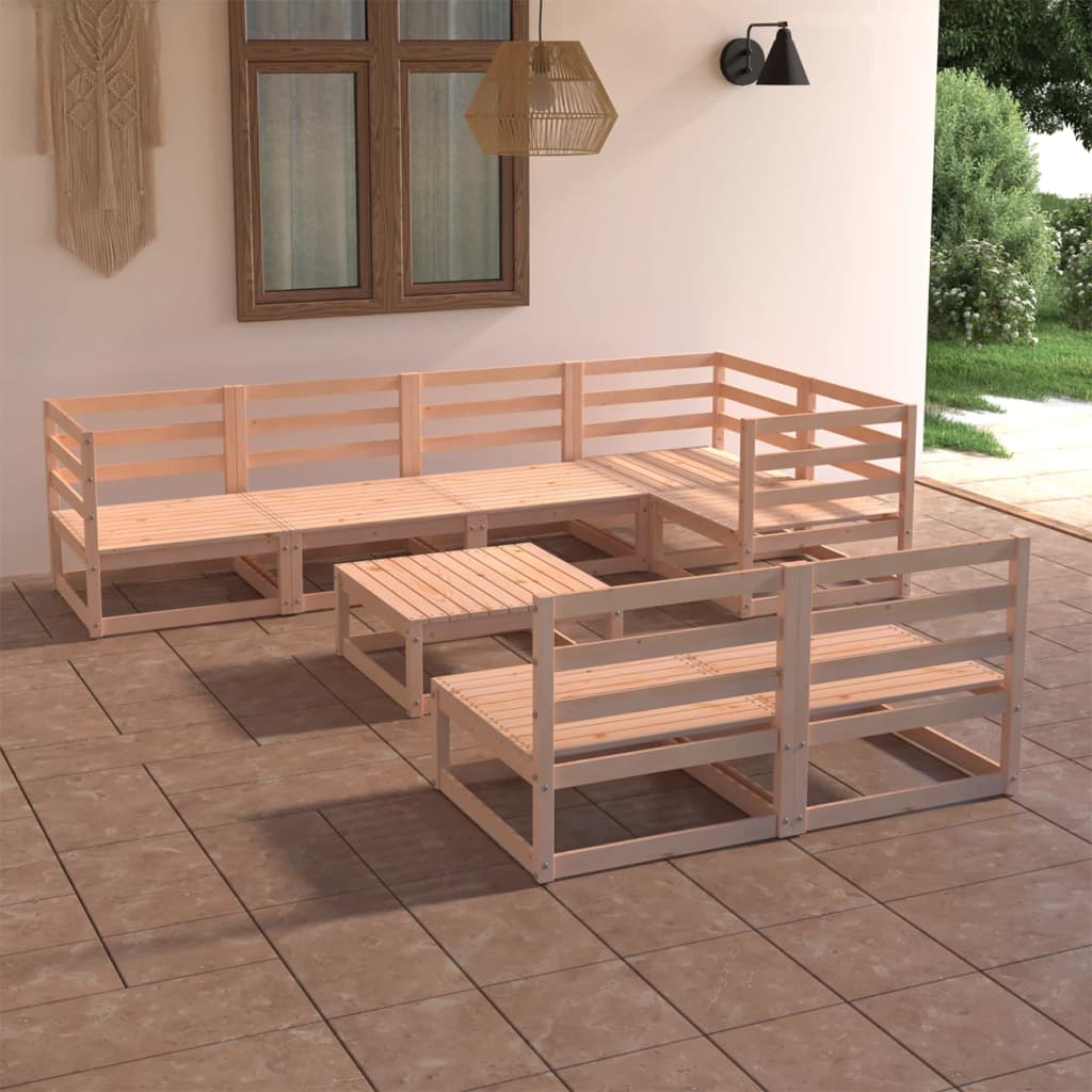 vidaXL 8 Piece Garden Lounge Set Solid Wood Pine