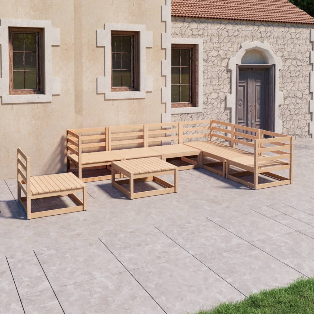 vidaXL 8 Piece Garden Lounge Set Solid Pinewood