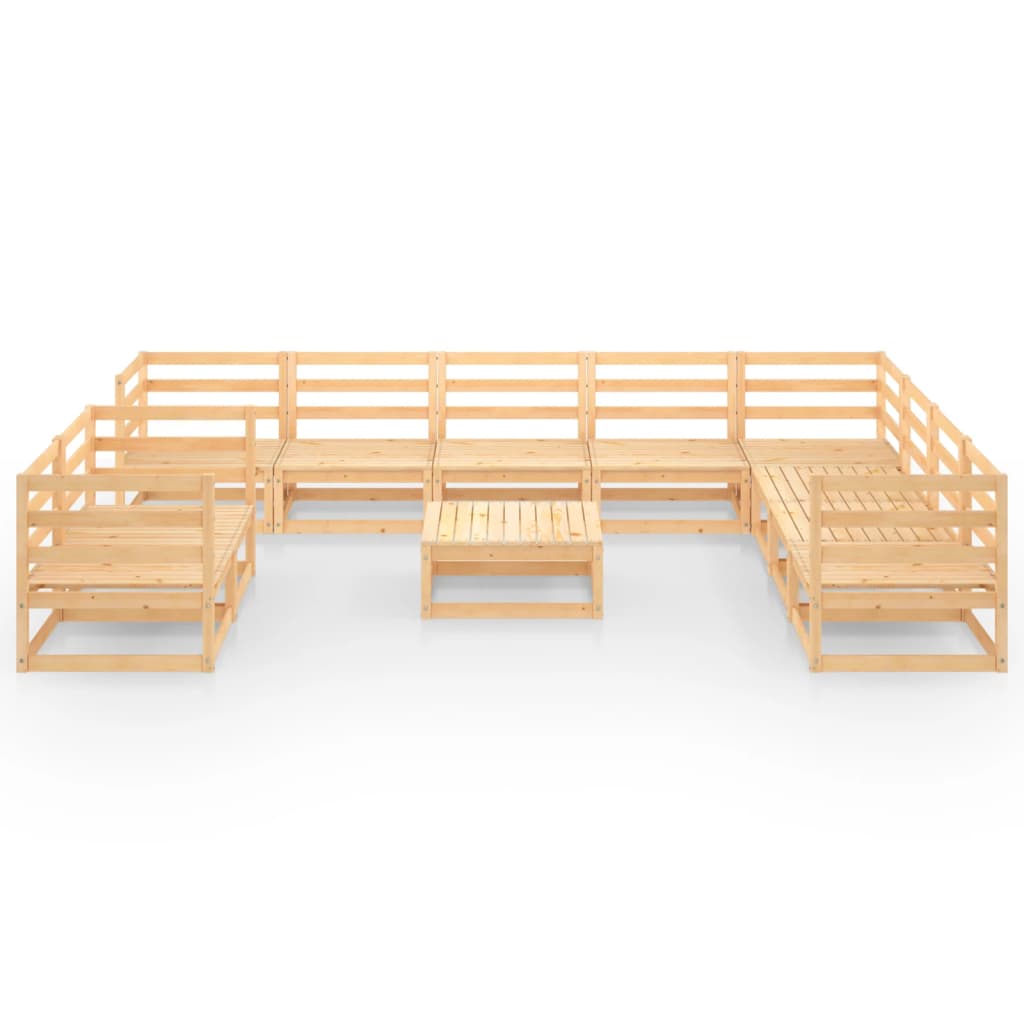 vidaXL 11 Piece Garden Lounge Set Solid Wood Pine