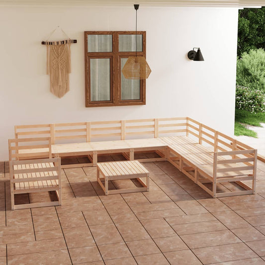 vidaXL 11 Piece Garden Lounge Set Solid Wood Pine