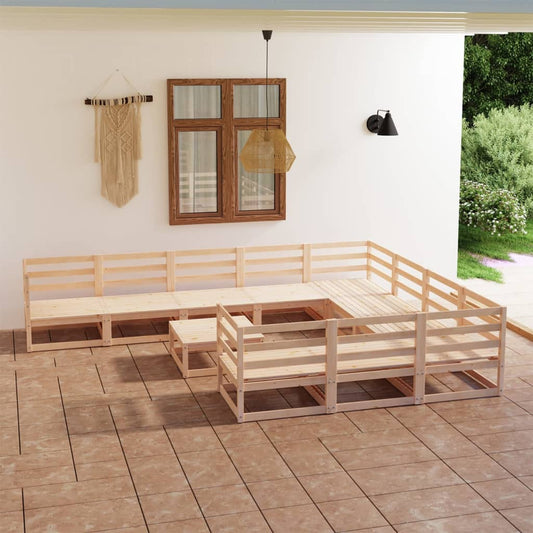 vidaXL 11 Piece Garden Lounge Set Solid Pinewood