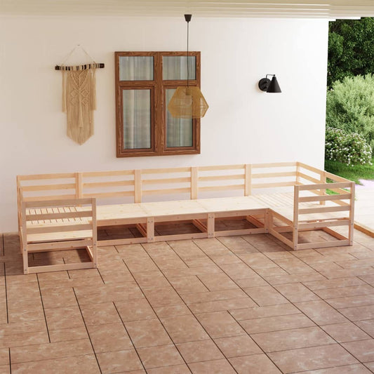 vidaXL 7 Piece Garden Lounge Set Solid Pinewood