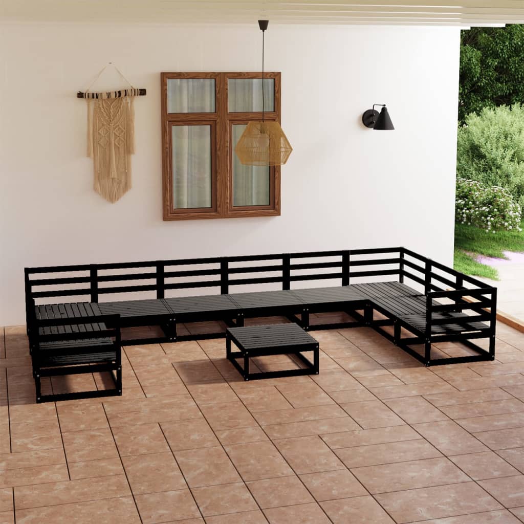 vidaXL 11 Piece Garden Lounge Set Solid Pinewood