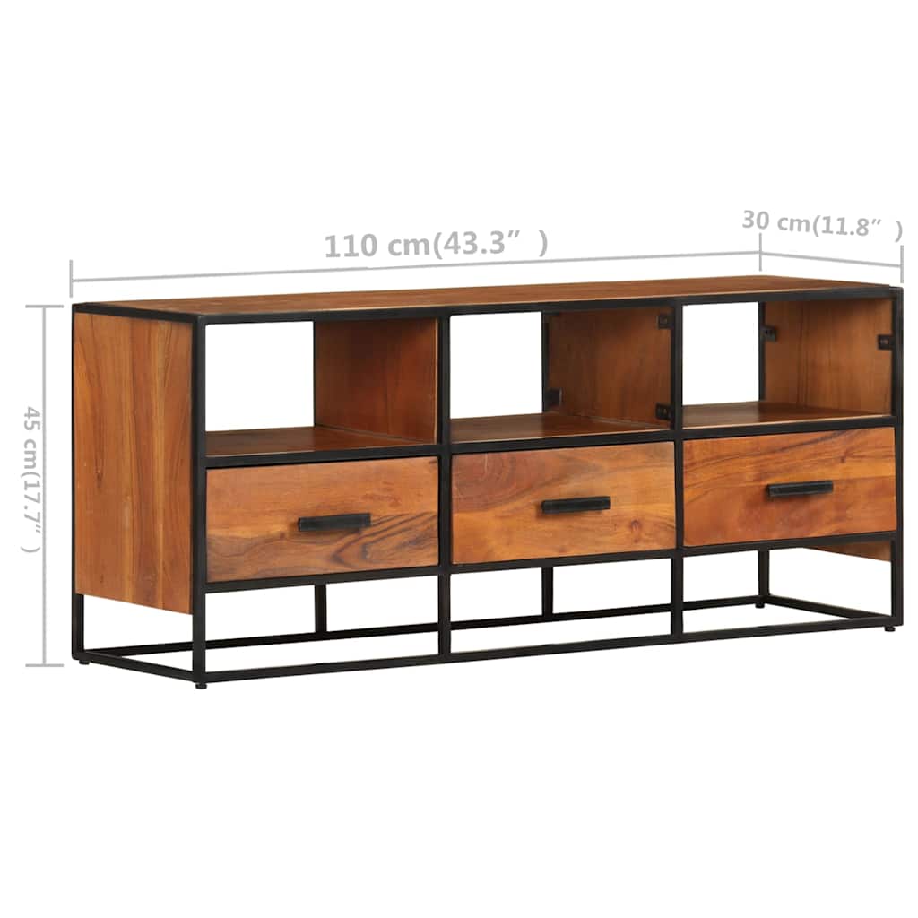 327450 vidaXL TV Cabinet 110x30x45 cm Solid Acacia Wood