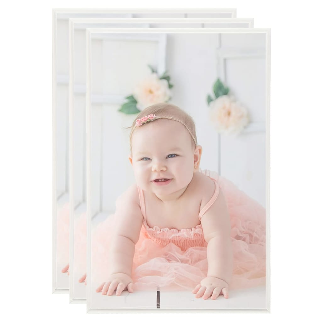 Photo Frames Collage 3 pcs for Table Silver 13x18cm MDF