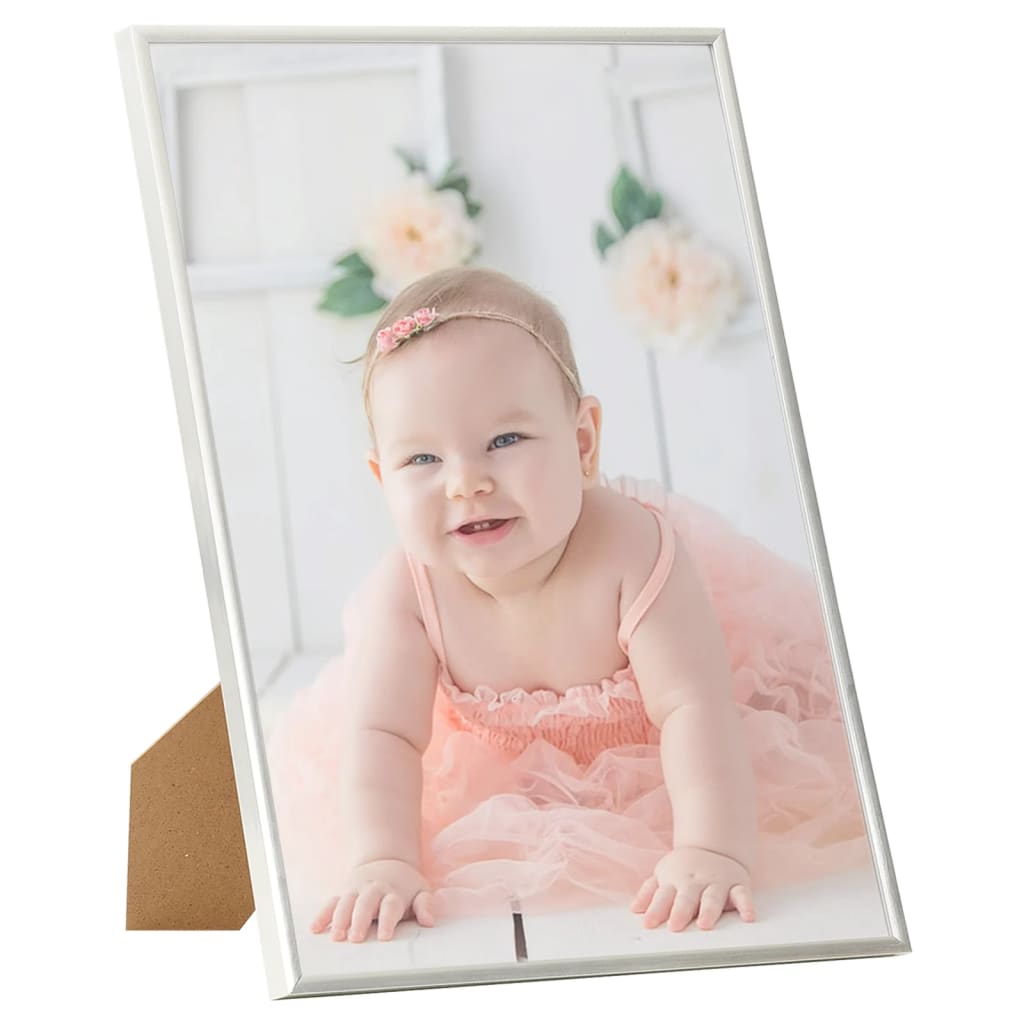 Photo Frames Collage 5 pcs for Wall or Table Silver 70x90cm MDF